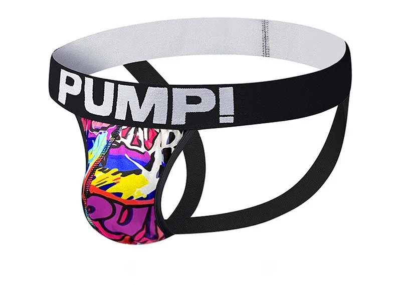 Męskie jockstrapy PUMP z wzorem graffiti - zdjęcie produktu.